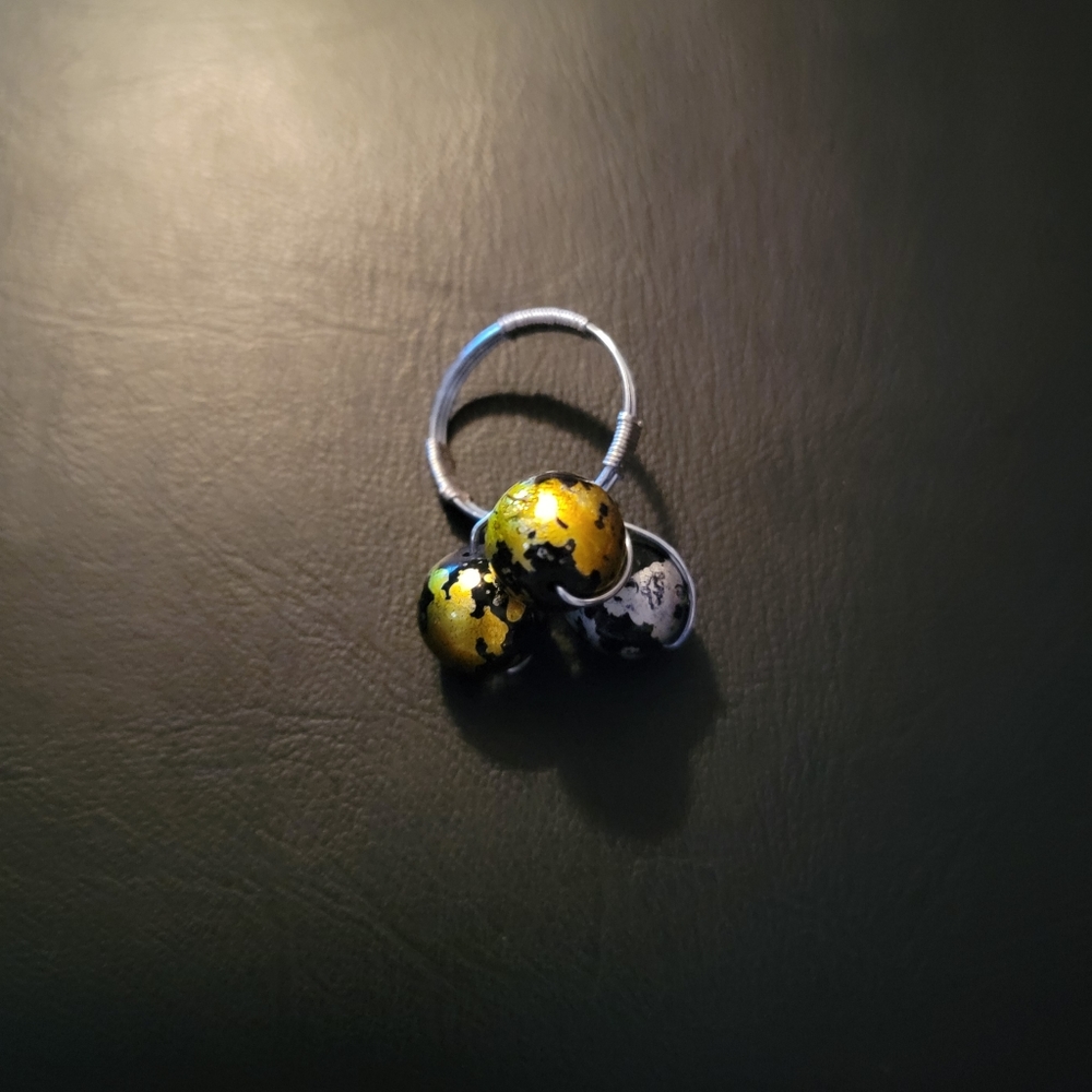 Gold and Black Wire Wrapped Ring